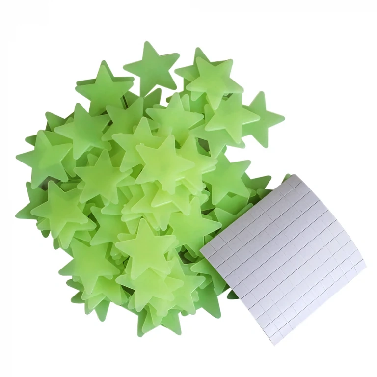 Set 100 dekorativnih fosforescentnih zvezd Paket 100 fosforescentnih zvezdic, idealen za otroško sobo