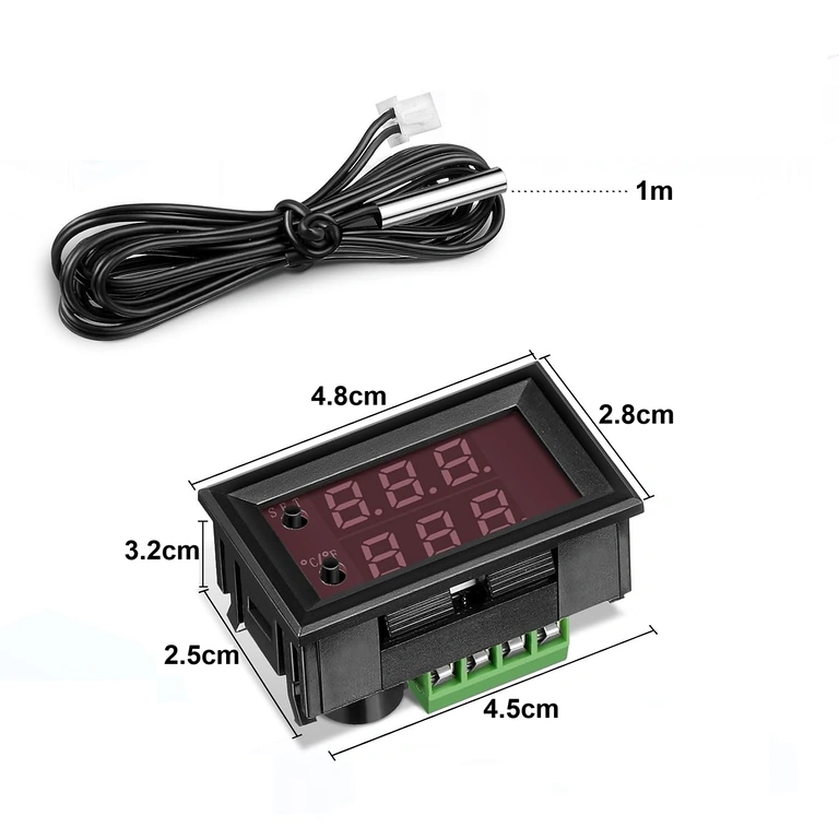 Dimenzije digitalnega termostata Dimenzije digitalnega termostata 48x28x32 mm