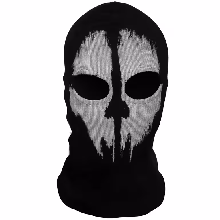 Bela maska s lobanjo Call of Duty Ghost – smučarska, moto, airsoft, paintball, taktična