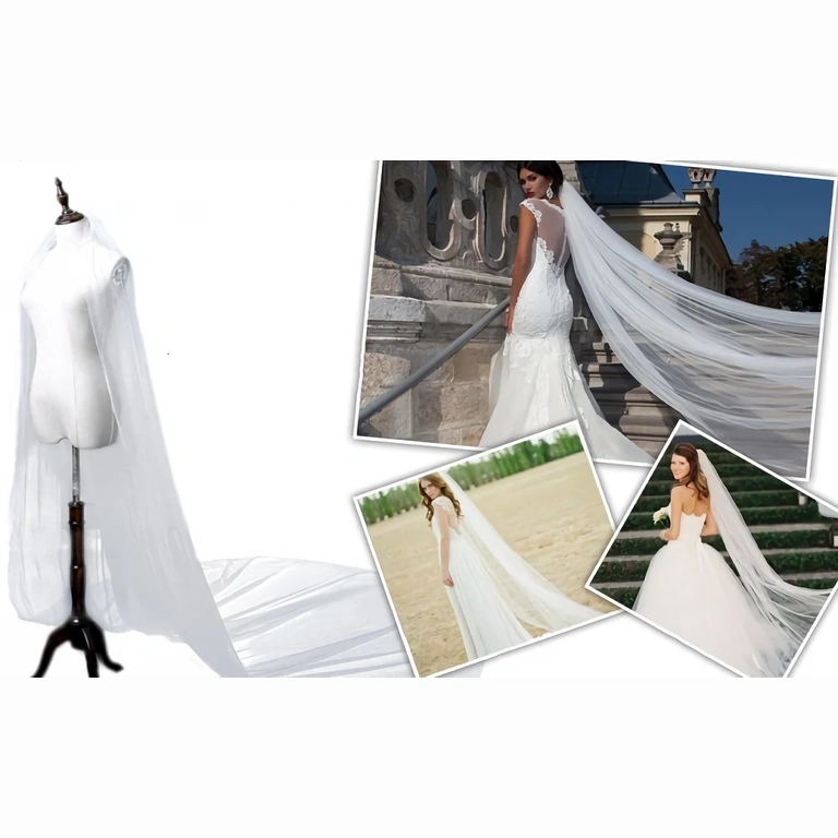 Dolga bela tančica, ki dodaja eleganco in skrivnostnost neveste