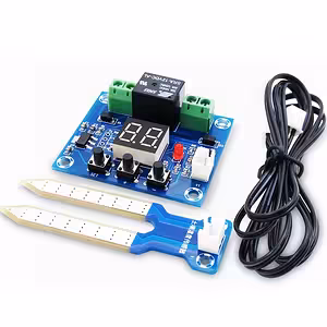 Modul senzorja vlage v tleh z relejem 12V – avtomatski krmilnik namakanja za vrt / rastlinjak