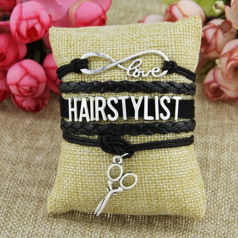 Dekorativna zapestnica z orodjem specifičnim za frizerja