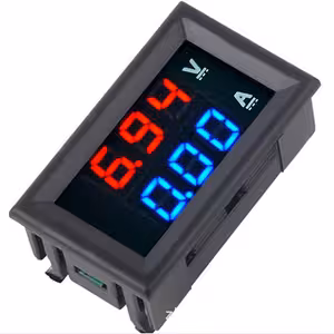 Digitalni panelni voltamper meter 0–100V 0–10A – voltmeter in ampermeter z rdeče-modrim LED zaslonom