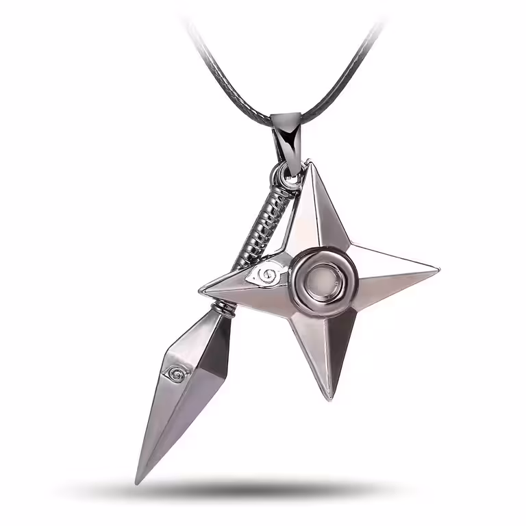 Naruto Uzumaki cosplay verižica z kunai in shuriken – anime dodatek