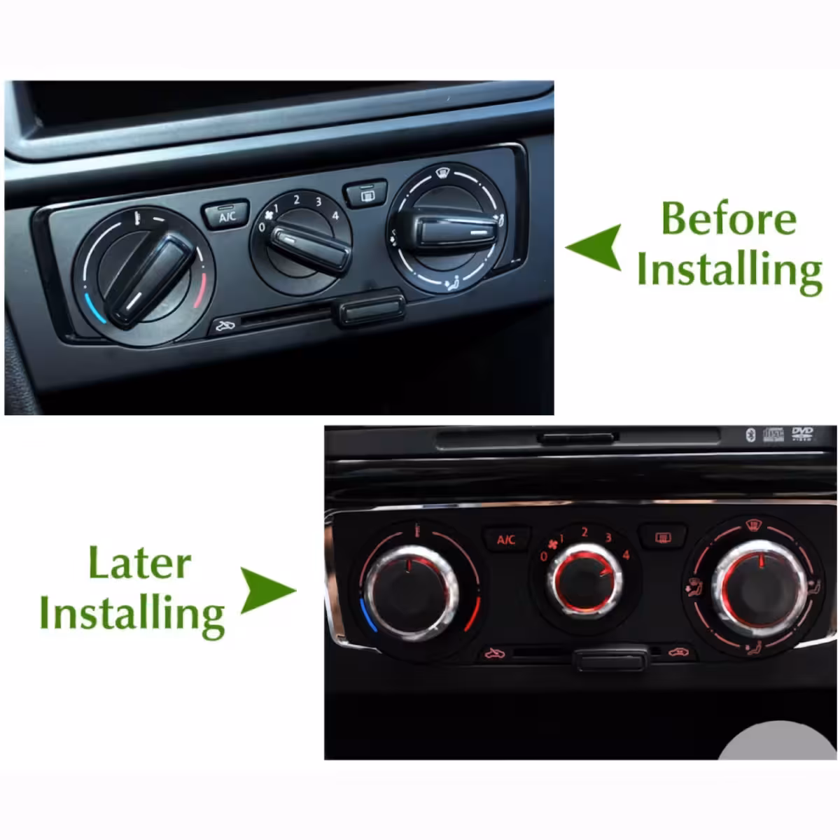 Rotacijski AC gumbi za armaturno ploščo Touran prve generacije