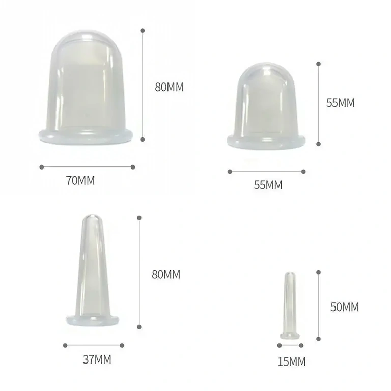 Komplet 4 silikonske ventuze za telo in obraz 4 silikonske ventuze različnih velikosti za vsestransko uporabo