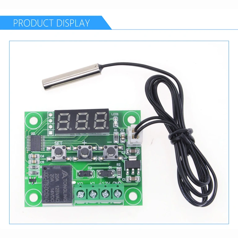 Modul prikaza temperature s 3 števkami Digitalni zaslon z desetinsko prikazano temperaturo za termostat W1209