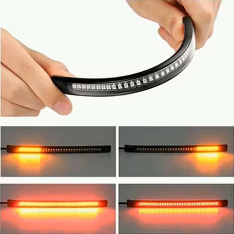 LED trak z zavorno in smerno lučjo za motor, motocikel, skuter, ATV – 48 LED, fleksibilen