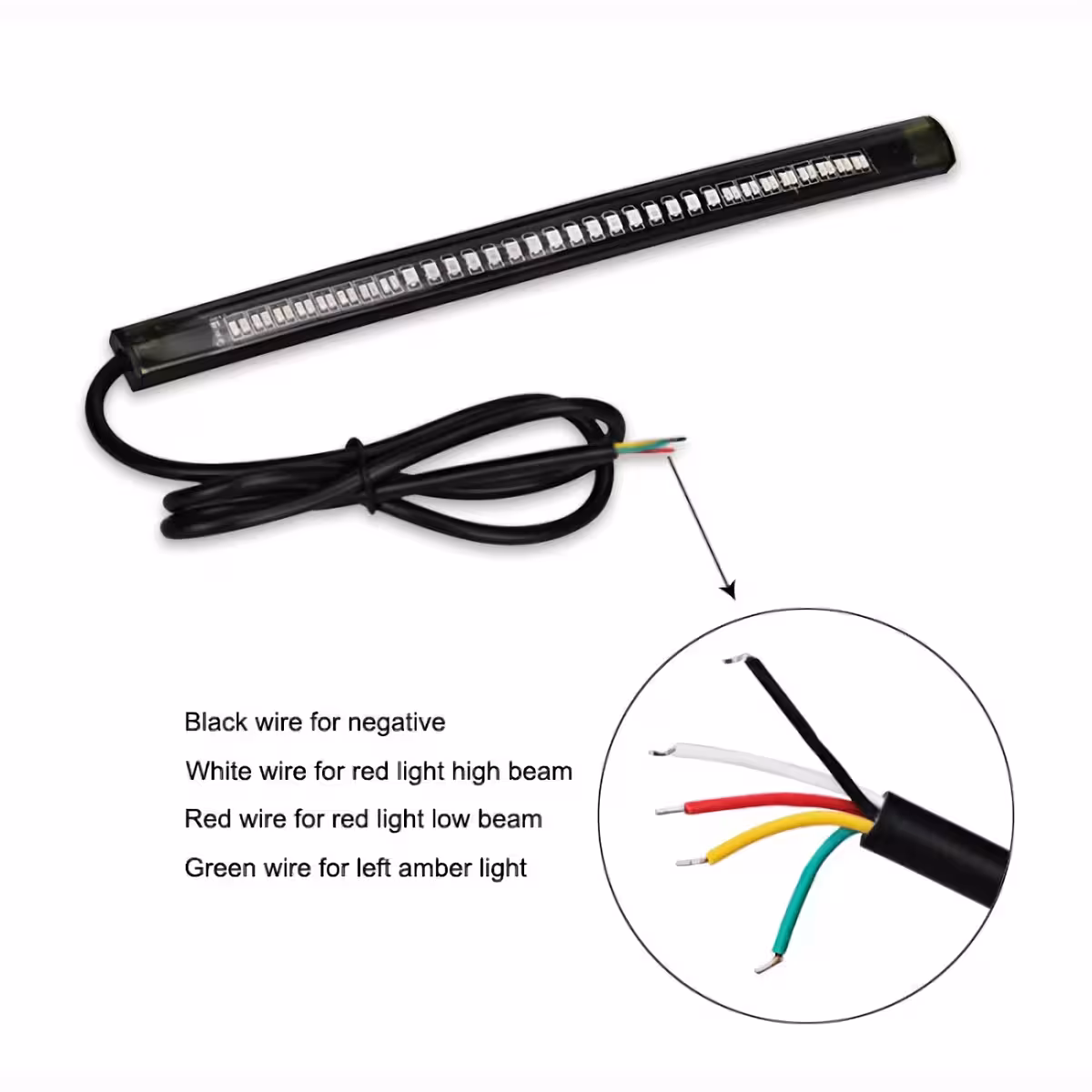 Večfunkcijska svetlobna LED trakova za signalizacijo in zavoro