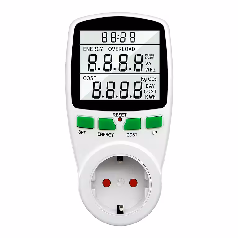 Digitalni profesionalni vatmeter za merjenje porabe električne energije v vtičnici