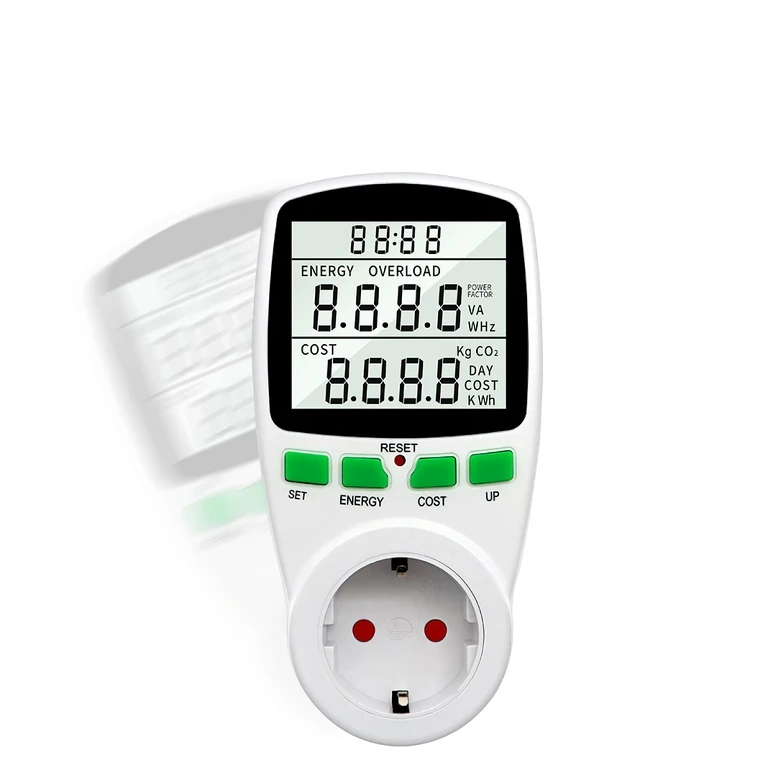 Naprava z zaslonom stroškov/kWh in funkcijami ocene mesečnih stroškov