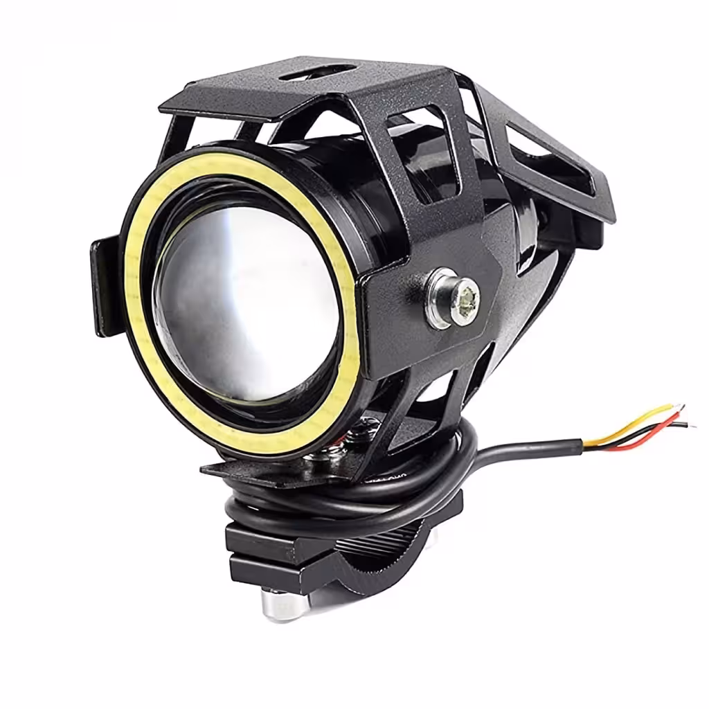 LED žaromet moto U7 Angel Eyes – univerzalen reflektor 12–85V za motocikel, ATV, električni skiro