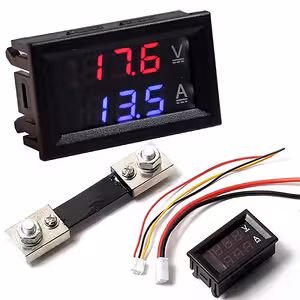 Digitalni voltmeter ampermeter 0–100V 100A s šantom – LED zaslon, panel za enosmerni tok avto
