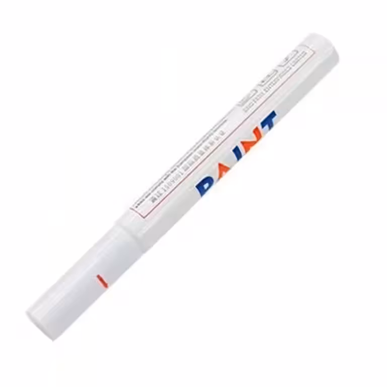 Beli marker za pnevmatike s permanentno barvo – obstojno pisanje na gumo, kovino, steklo in les