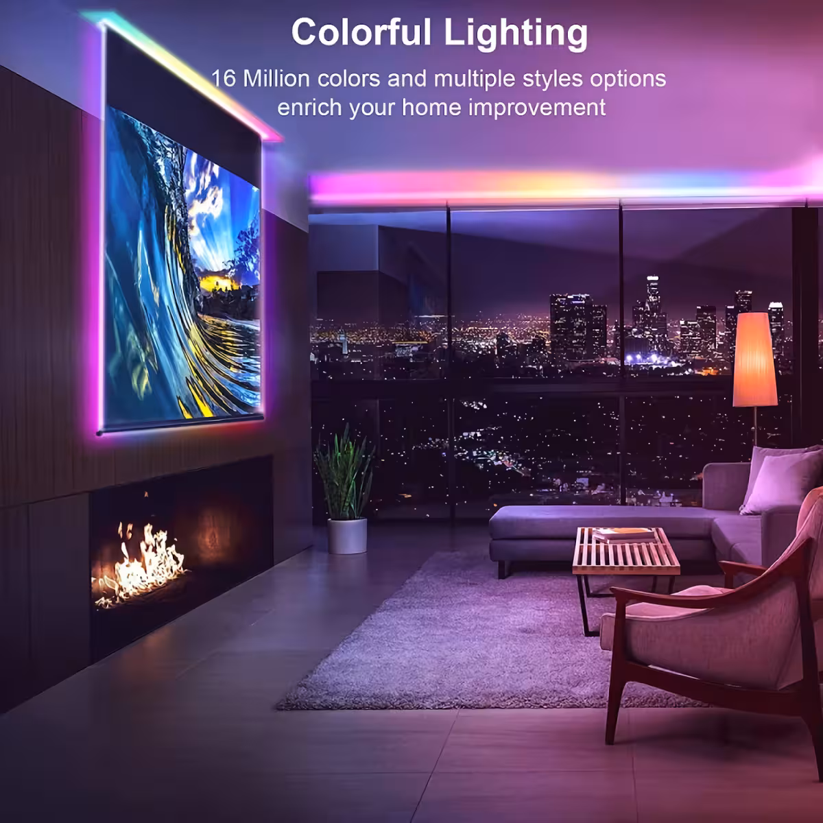 Trak z 300 LED RGB, daljinski upravljalnik in bluetooth povezljivost