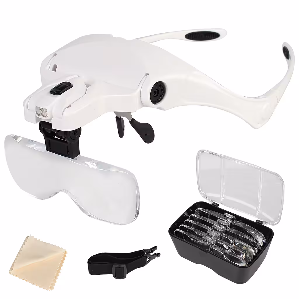 Očala z lupo in LED – 5 leč za urarja, elektronika, draguljarja, zobozdravstvo, gravuro