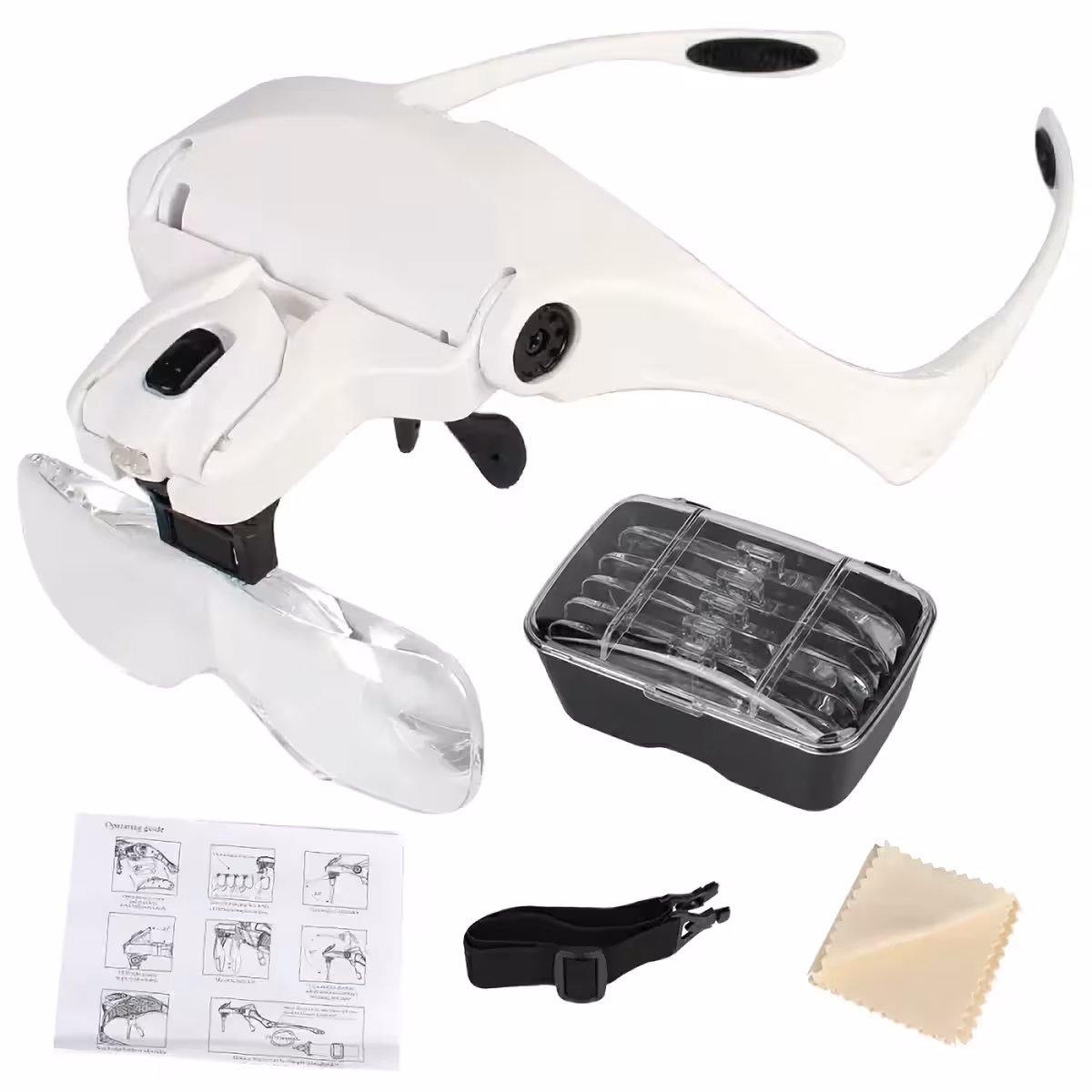 Komplet očal z različnimi lečami (1.0X – 3.5X) za različne stopnje povečave