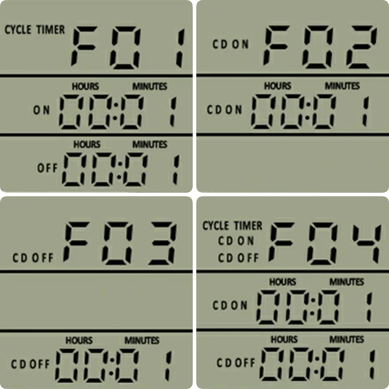 Načini in nastavitve na zaslonu termostata Nastavitve termostata vtičnice z razpoložljivimi delovnimi načini in nastavitvami