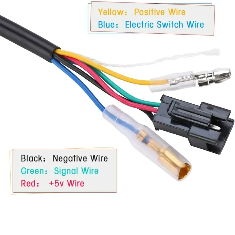 Diagram električnih povezav za ročico Shema kablov za pravilno namestitev ročice z LED prikazom napetosti