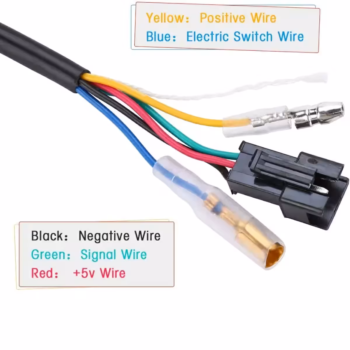 Shema kablov za pravilno namestitev ročice z LED prikazom napetosti
