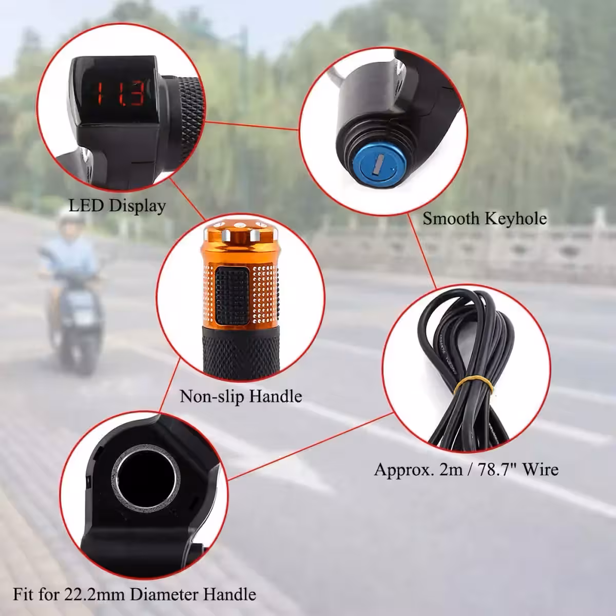 Twist ročica z indikatorjem nivoja baterije za električna vozila