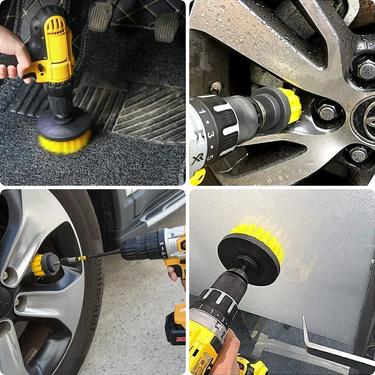 Ščetke za čiščenje avtomobilskih platišč Komplet ščetk za čiščenje koles, pokrovov in težko dostopnih vogalov