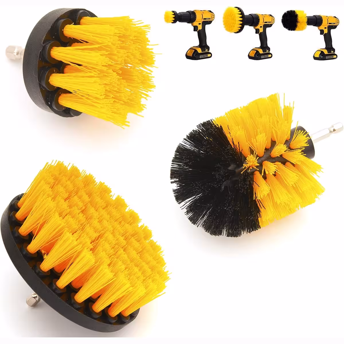 Komplet 3 najlonske ščetke za čiščenje z vrtalnikom