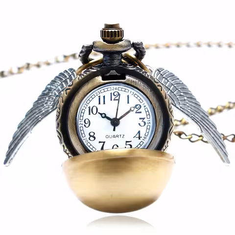 Žepna ura z verižico – Harry Potter Golden Snitch Quidditch (kremen)