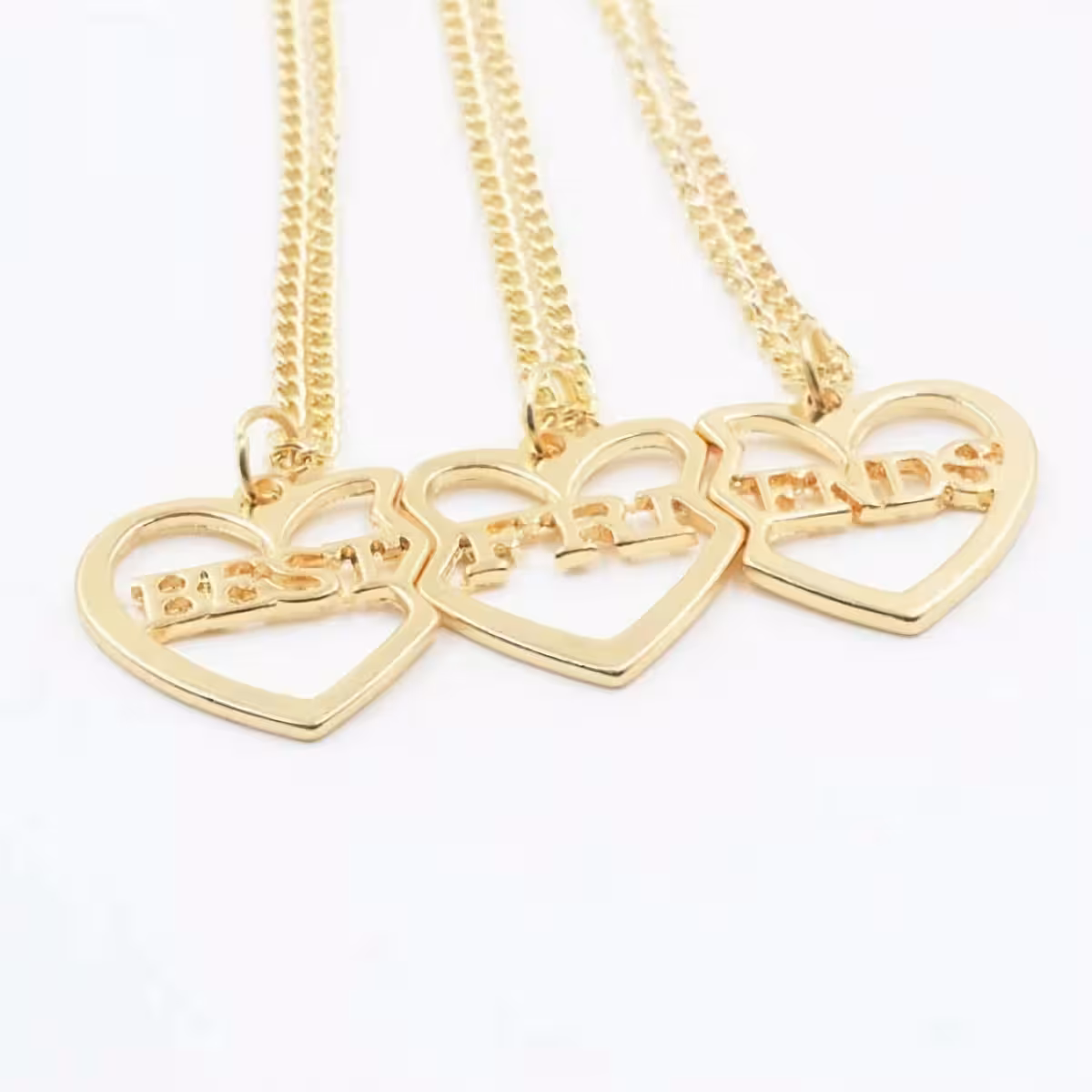 Set zlatih ogrlic prijateljstva za otroke – 3 kosi