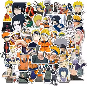 Nalepke Anime Naruto Shippuden – set 50 trpežnih PVC nalepk za prenosnik, kolo, rolko in konzole