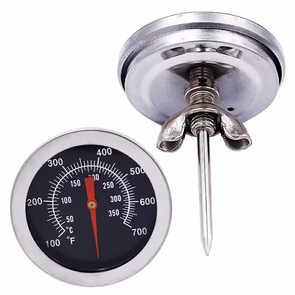 Profesionalni termometer za meso, žar, pečico, BBQ, dimnikar – inox analog 0–350°C