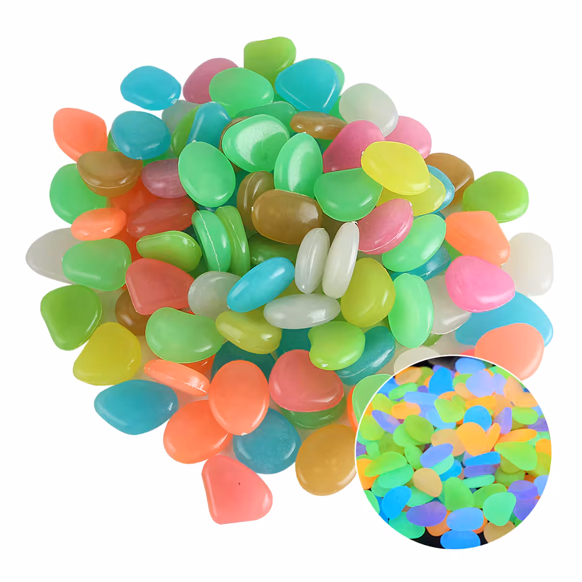 Dekorativni fosforescentni kamenčki za osvetlitev poti v vrtu