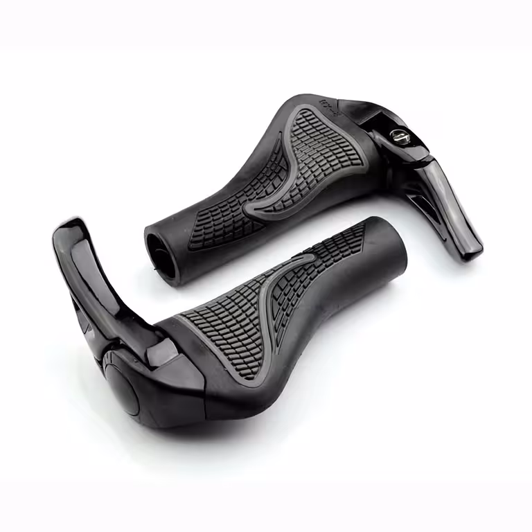 Ergonomski MTB ročaji krmila črni z rogovi lock-on za kolo in električni skiro