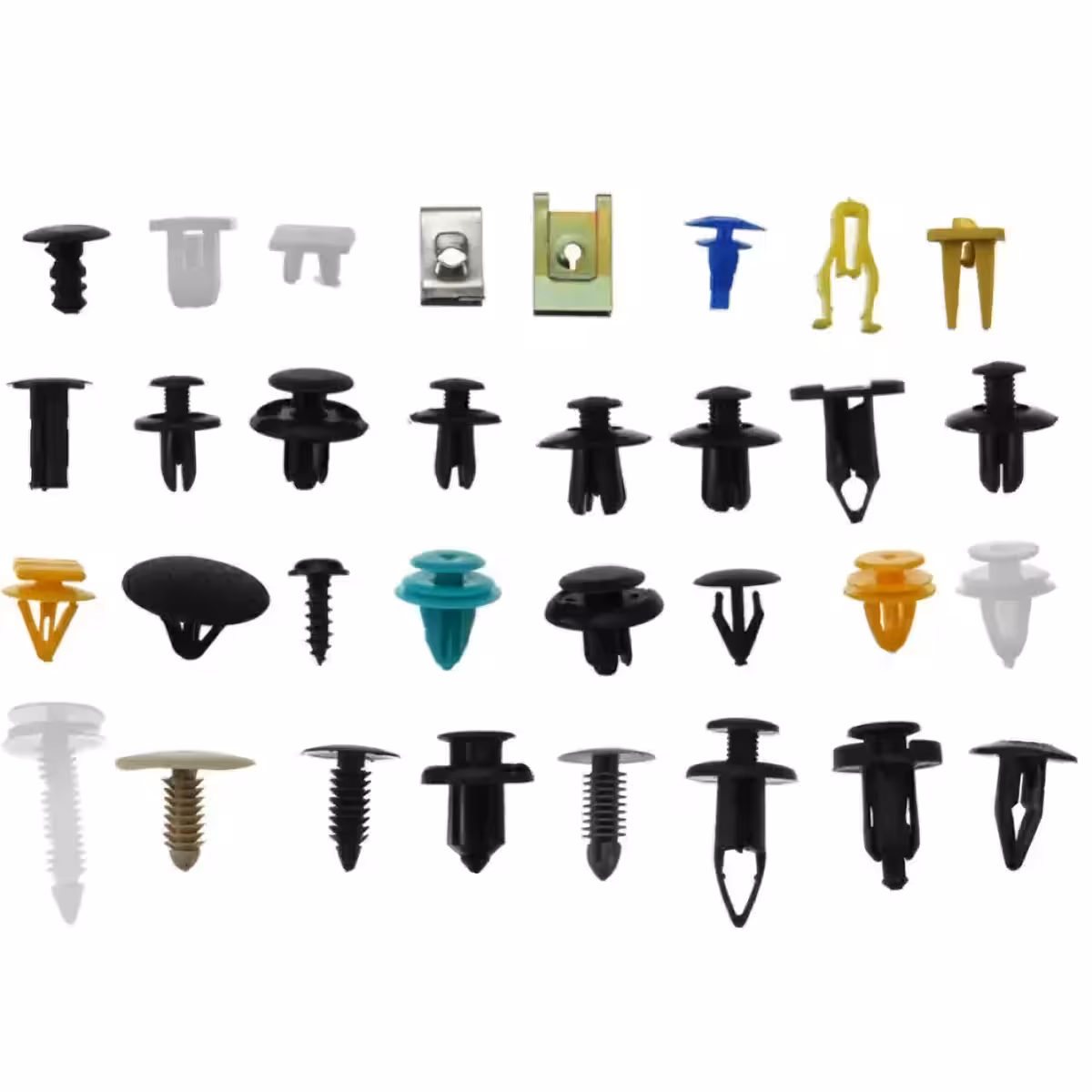 Črne ABS sponke za pritrditev panelov in notranjih elementov avtomobila