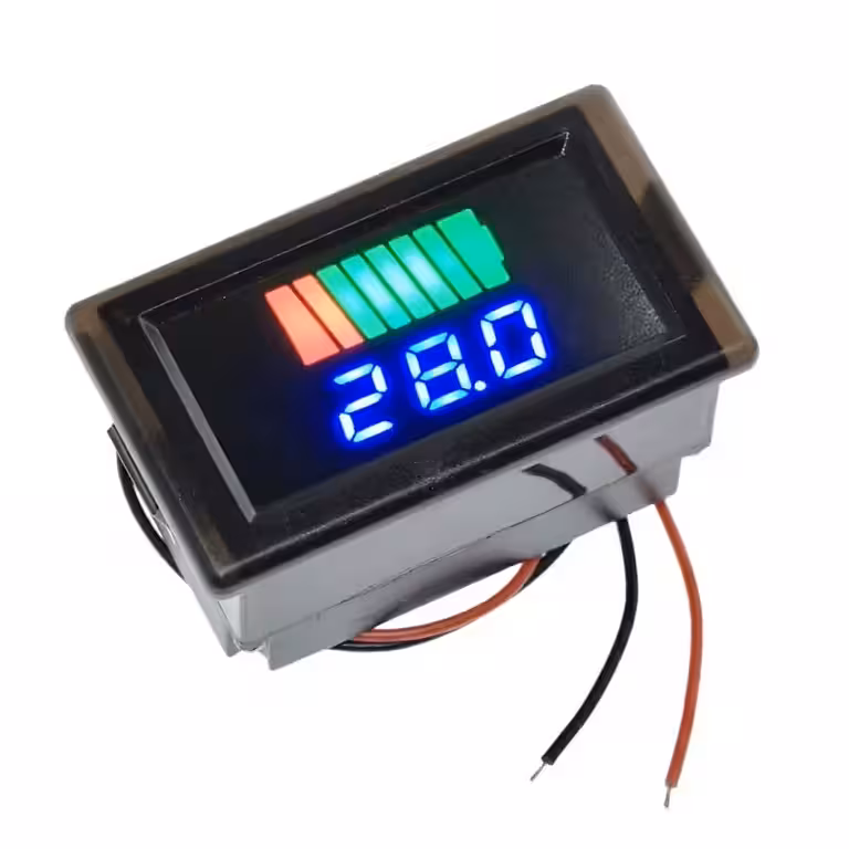 Indikator stanja baterije 12V 24V 48V 60V 72V – LED voltmeter za avto, motor, kolo, skiro
