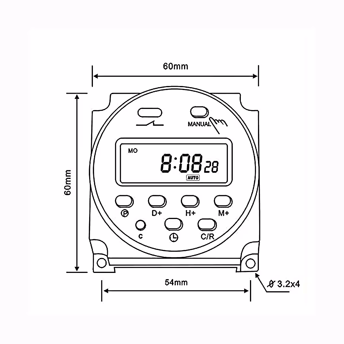 Timer z notranjim pomnilnikom, ki shrani nastavitve ob izpadu elektrike