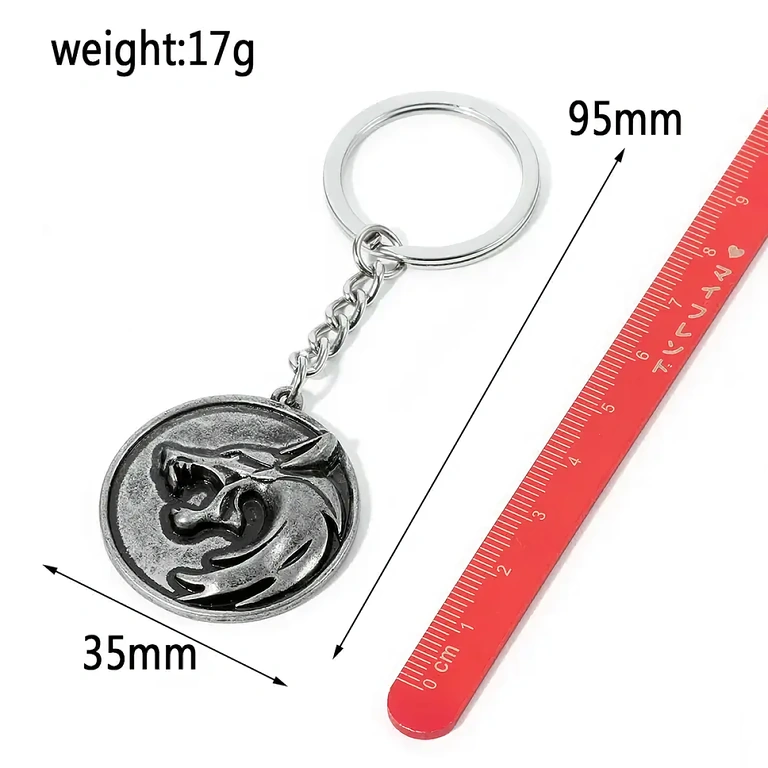 Komplet simbol volka Witcher za moške Moški dodatki z volčjim dizajnom Witcher, starinsko srebrni