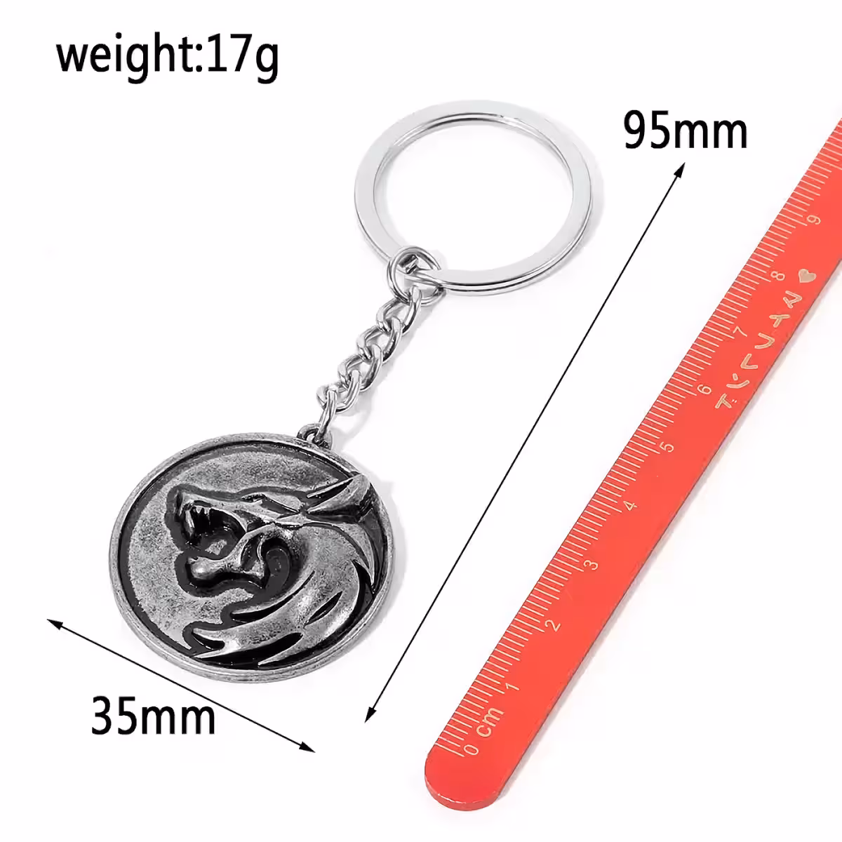 Moški dodatki z volčjim dizajnom Witcher, starinsko srebrni