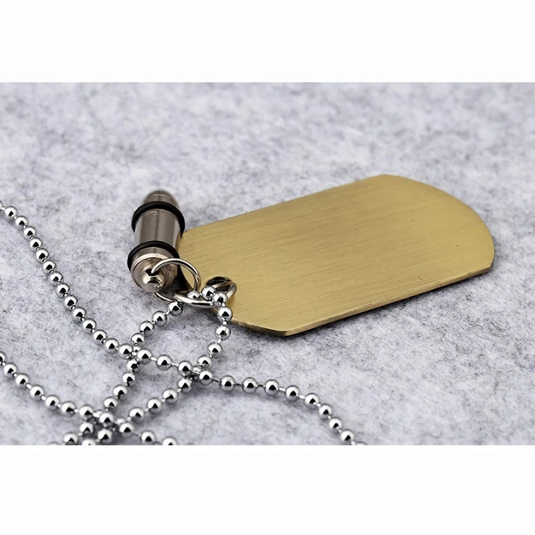 Moška Dog Tag ogrlica z naboji Moški dodatek – army veriga, dog tag in naboj obesek