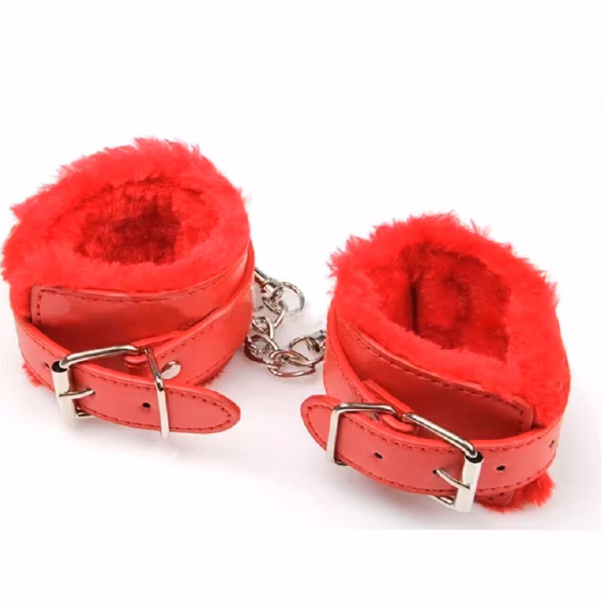 Lisice iz umetnega usnja s puhasto notranjostjo, za intimne eksperimente