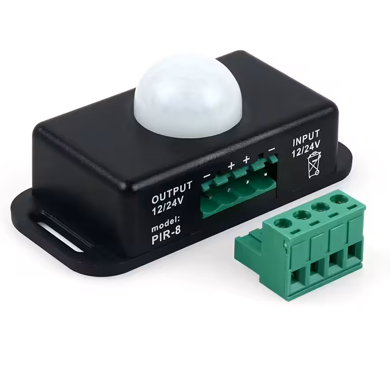 PIR senzor gibanja 12V-24V 6A – stikalo prisotnosti s shemo
