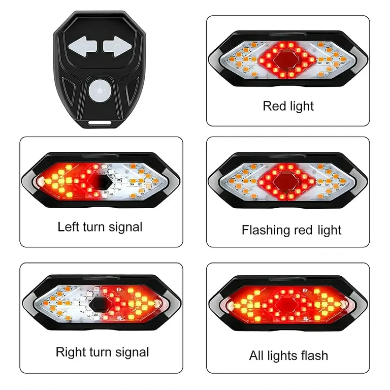 Komplet LED luči za kolo z baterijo Lučka z vgrajeno baterijo, enostavno polnjenje