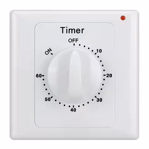 Električno stikalo s časovnikom 1–60 minut – mehanski timer za ventilator, luč, kopalnico, električne naprave