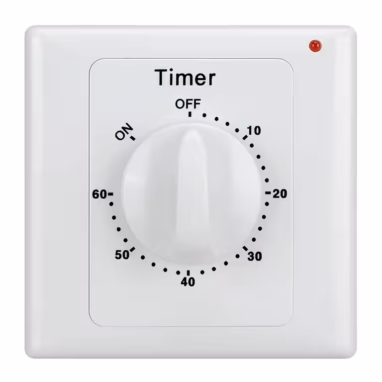 Električno stikalo s časovnikom 1–60 minut – mehanski timer za ventilator, luč, kopalnico, električne naprave