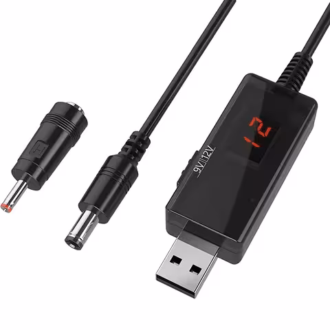 USB pretvornik modul 5V na 9V / 12V – step-up inverter z LED zaslonom in UPS funkcijo za avto, usmerjevalnike in DIY