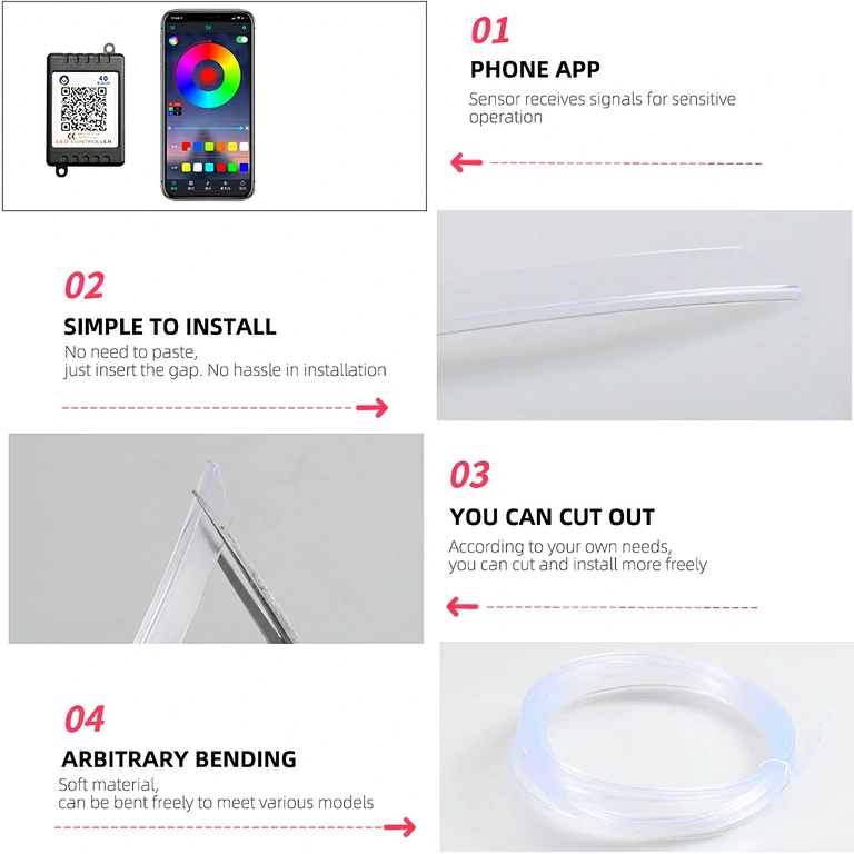 Fleksibilna RGB neon žica za avtomobilsko dekoracijo