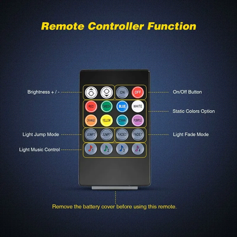 Komplet notranje osvetlitve z daljinskim upravljalnikom in več barvami