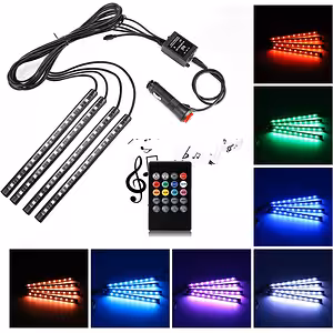 Ambientalne LED luči za avto – RGB komplet za notranjo osvetlitev zvočno aktiviran