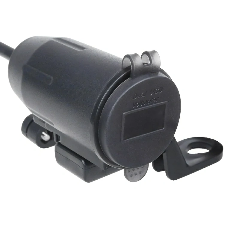 USB polnilec z držalom za ogledalo Motoristični polnilec z nosilcem za montažo na vzvratno ogledalo