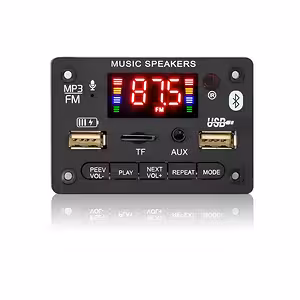 Bluetooth 5.0 avdio modul z FM radiem, MP3 in stereo ojačevalnikom 2x40W 5V/12V